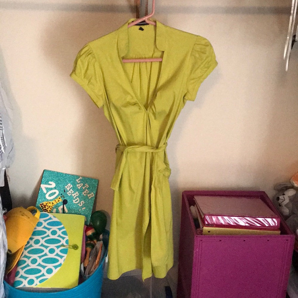 Green express wrap dress